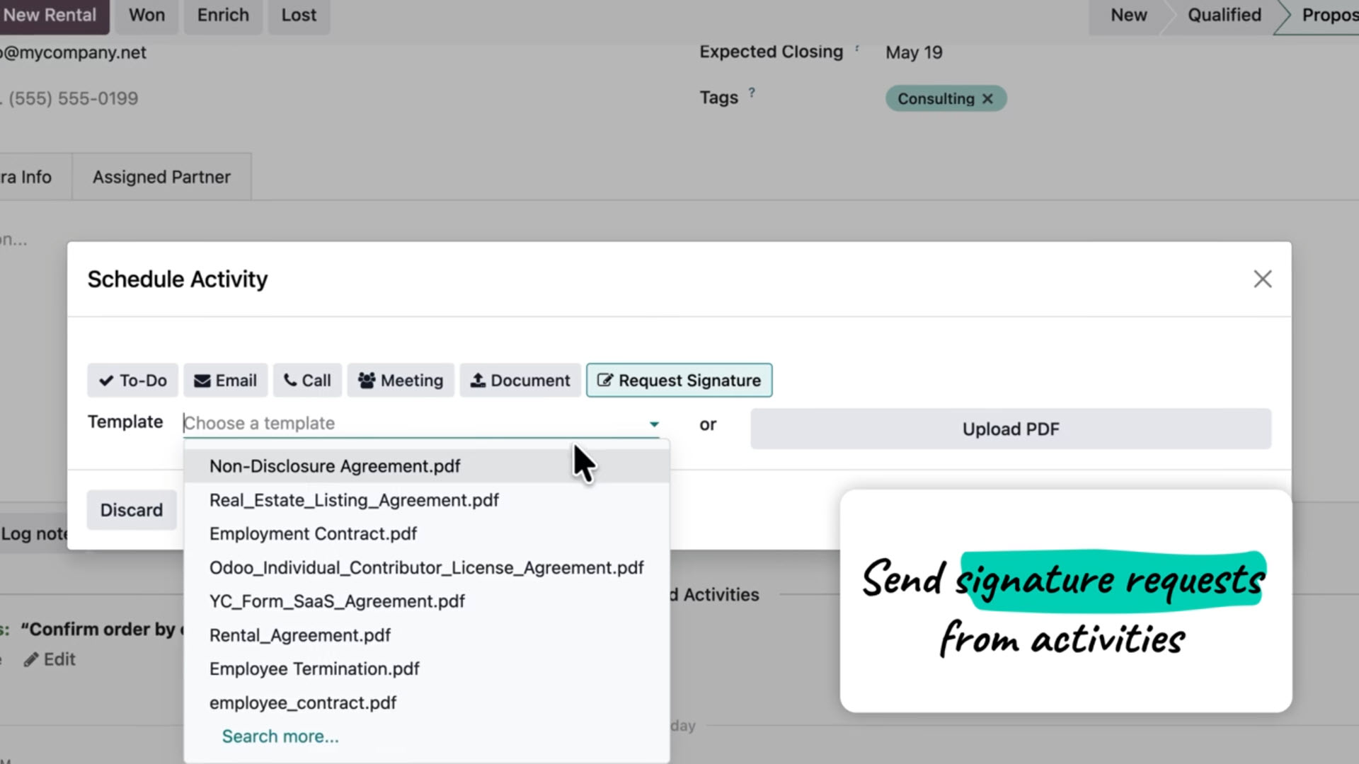 Odoo 19 - Elektronische Signaturen