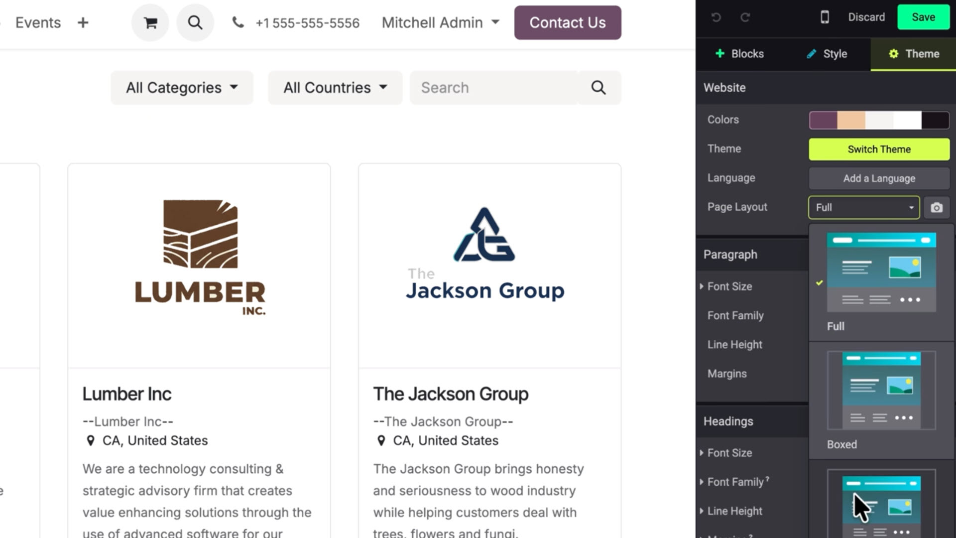 Odoo 19 - Webseiten Editor