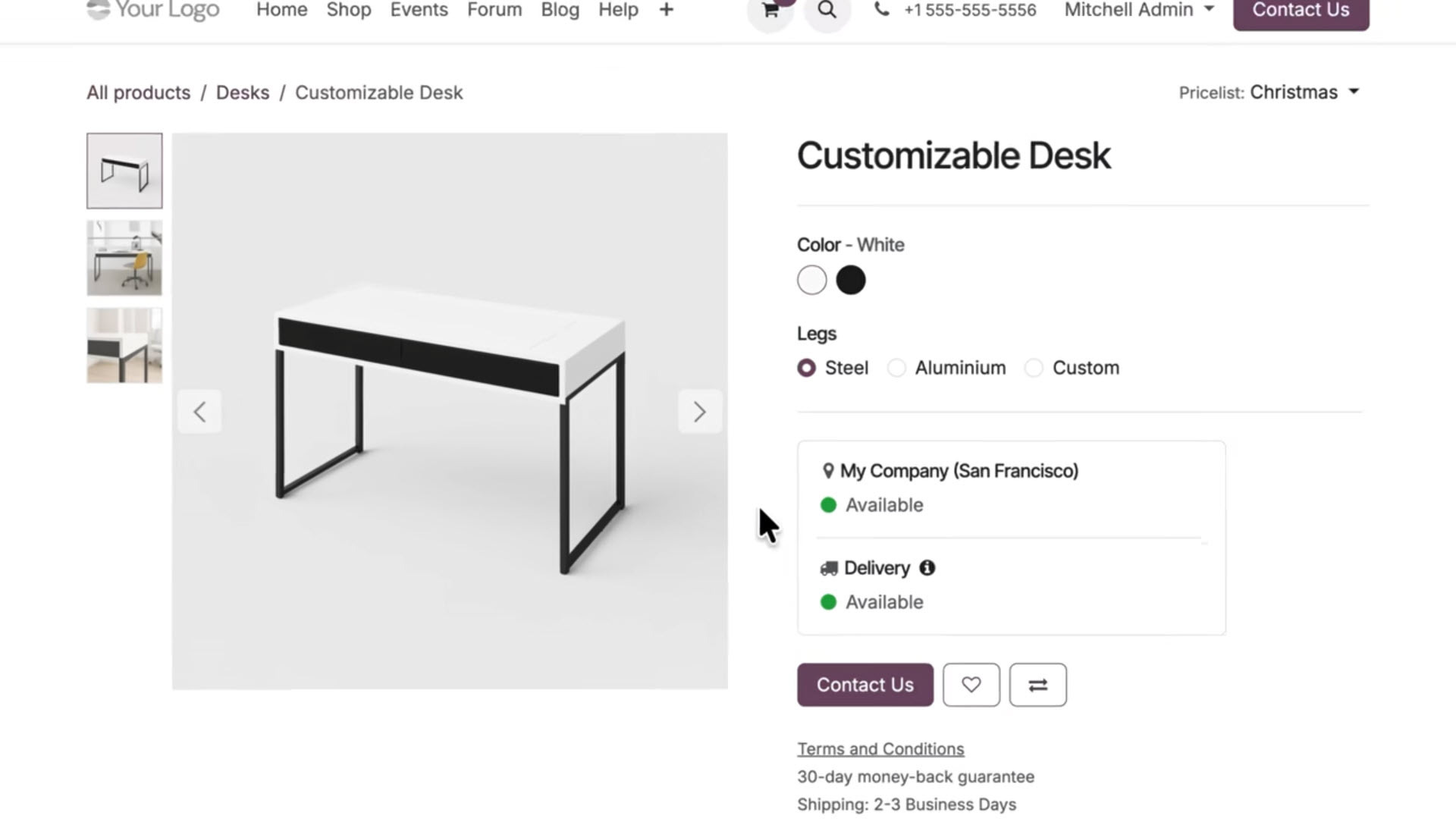 Odoo 19 - eCommerce Shop