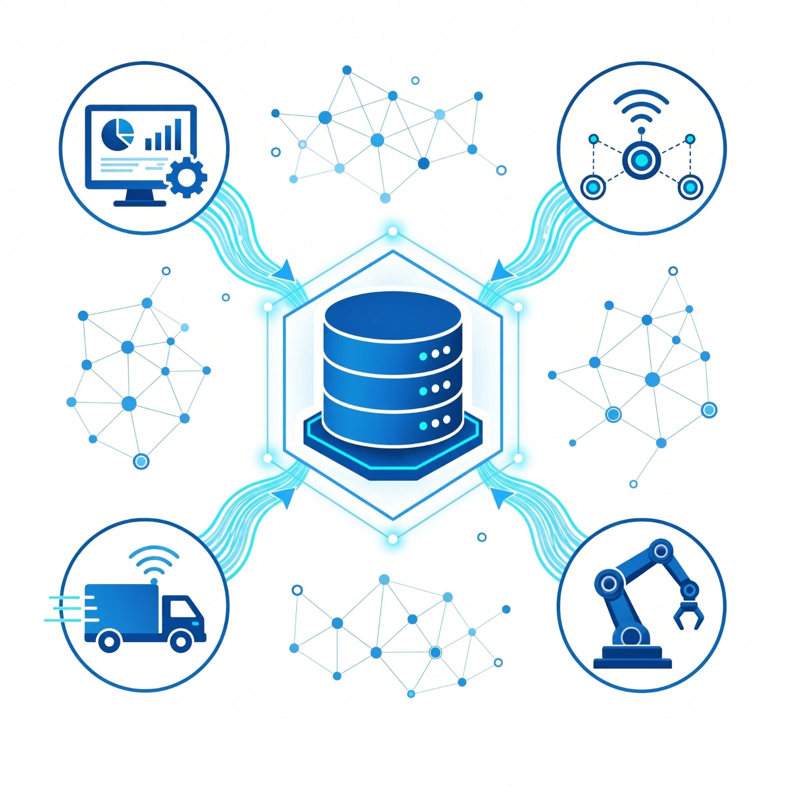Data warehouse as the central data foundation – schematic diagram