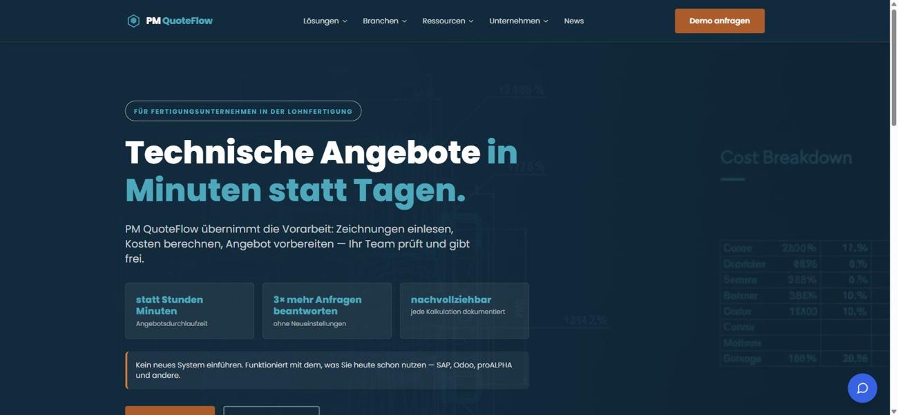 PM QuoteFlow – AI Quote Calculation