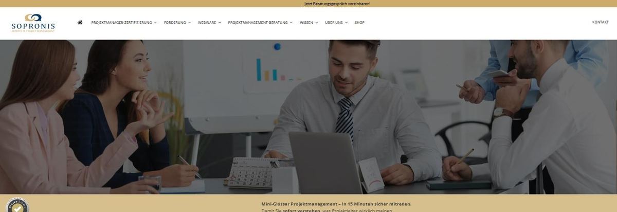 SOPRONIS – bestehende WordPress-Website erweitert um ein Buchungs- und Checkout-System für Schulungen